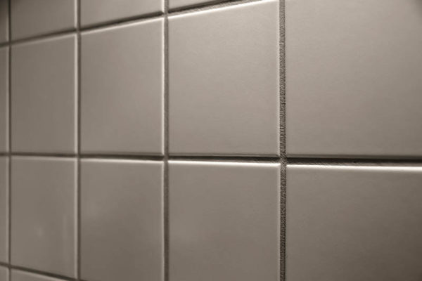 gray new wall tiles in a kitchen