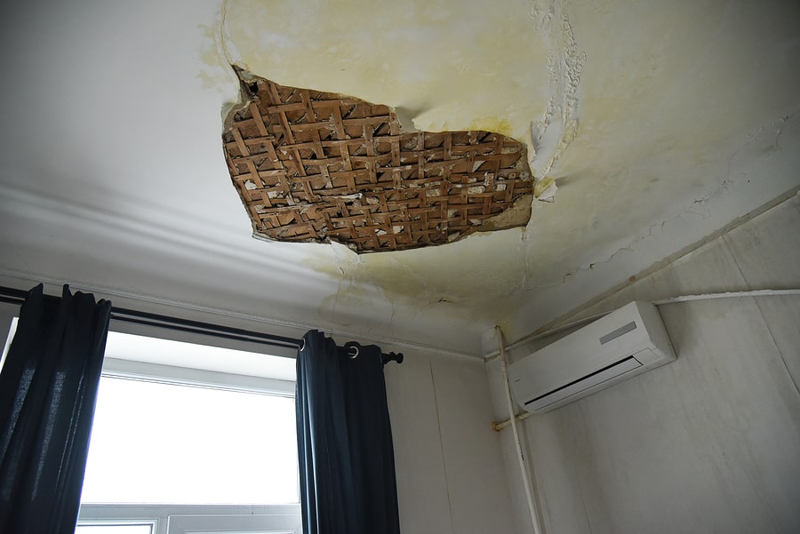 ceiling damage from water leakage